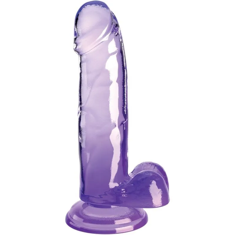 Clear Realistischer Penis mit Kugeln 15,2 cm Lila von King Cock | Fesselliebe.de