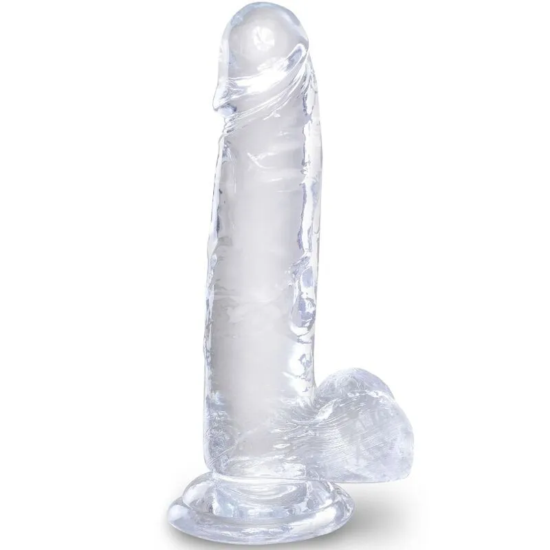 Clear Realistischer Penis mit Eieren 15,2 cm Transparent von King Cock | Fesselliebe.de
