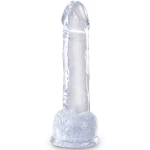 Clear Realistischer Penis mit Eieren 15,2 cm Transparent von King Cock