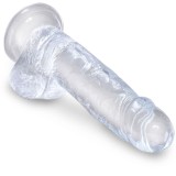 Clear Realistischer Penis mit Eieren 15,2 cm Transparent von King Cock | Fesselliebe.de
