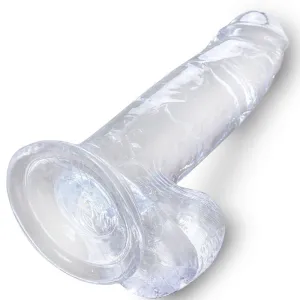 Clear Realistischer Penis mit Eieren 15,2 cm Transparent von King Cock