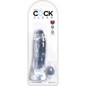 Clear Realistischer Penis mit Eieren 15,2 cm Transparent von King Cock