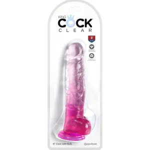 Clear Realistischer Penis mit Kugeln 16,5 cm Rosa von King Cock