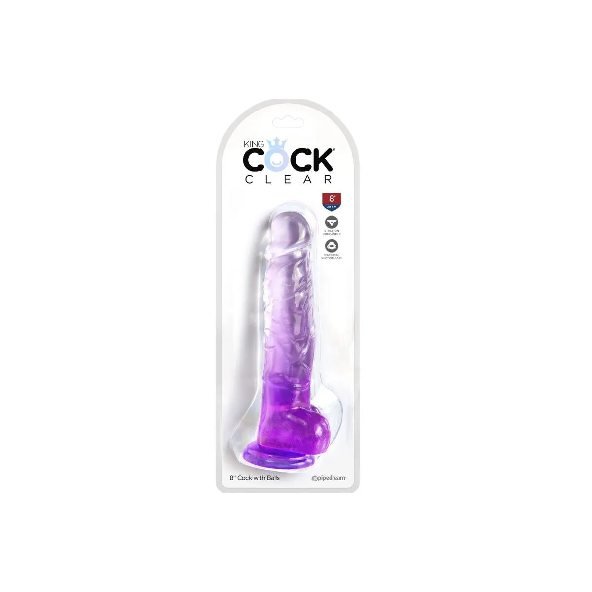 Clear Realistischer Penis mit Kugeln 16,5 cm Lila von King Cock | Fesselliebe.de