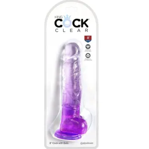 Clear Realistischer Penis mit Kugeln 16,5 cm Lila von King Cock