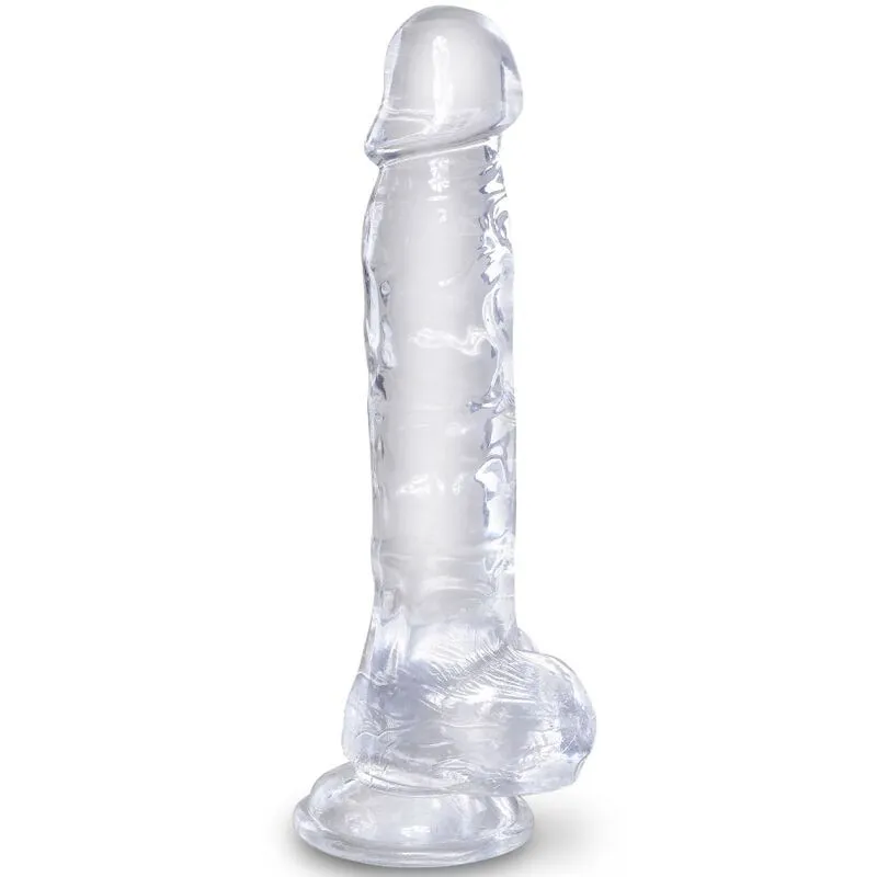 Clear Realistischer Penis mit Eieren 16,5 cm Transparent von King Cock | Fesselliebe.de