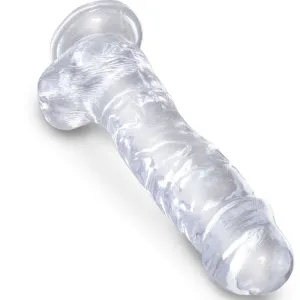 Clear Realistischer Penis mit Eieren 16,5 cm Transparent von King Cock