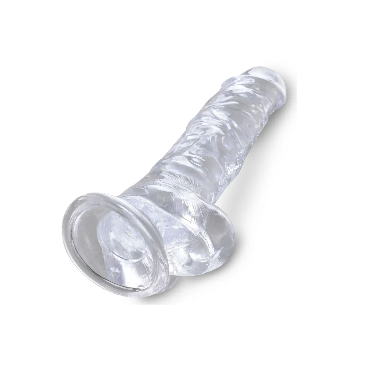 Clear Realistischer Penis mit Eieren 16,5 cm Transparent von King Cock | Fesselliebe.de