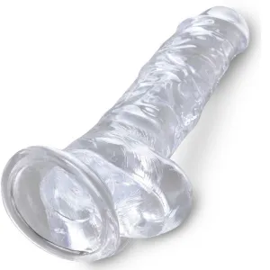 Clear Realistischer Penis mit Eieren 16,5 cm Transparent von King Cock