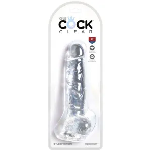 Clear Realistischer Penis mit Eieren 16,5 cm Transparent von King Cock