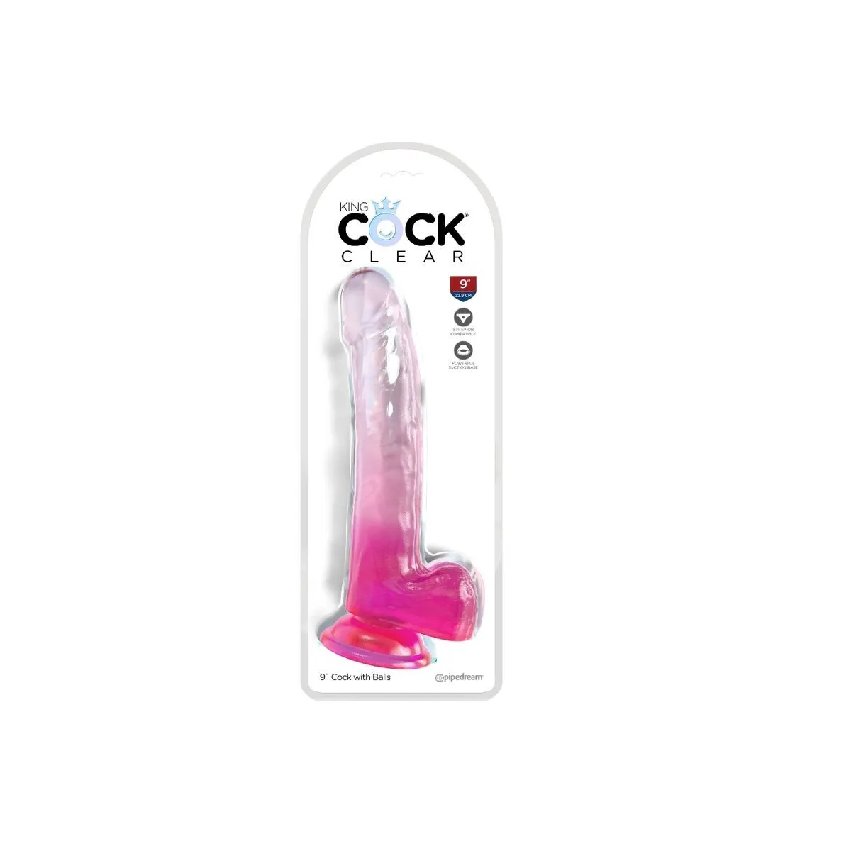 Clear Dildo mit Hoden 20,3 cm Rosa von King Cock | Fesselliebe.de
