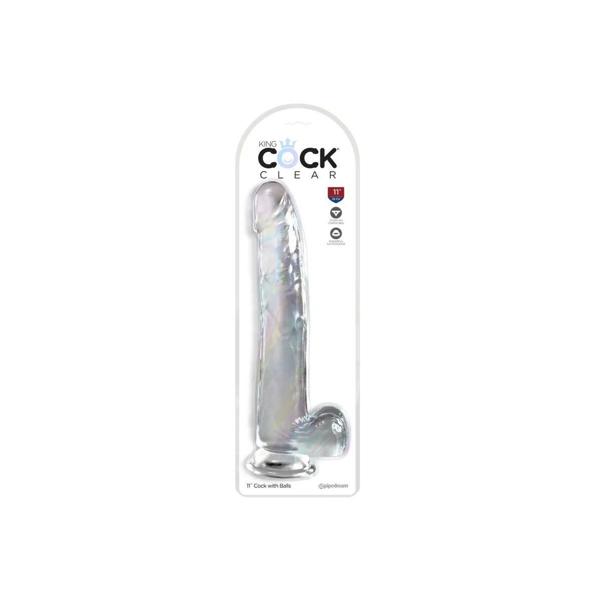 Clear Dildo mit Hoden 24,8 cm Transparent von King Cock | Fesselliebe.de