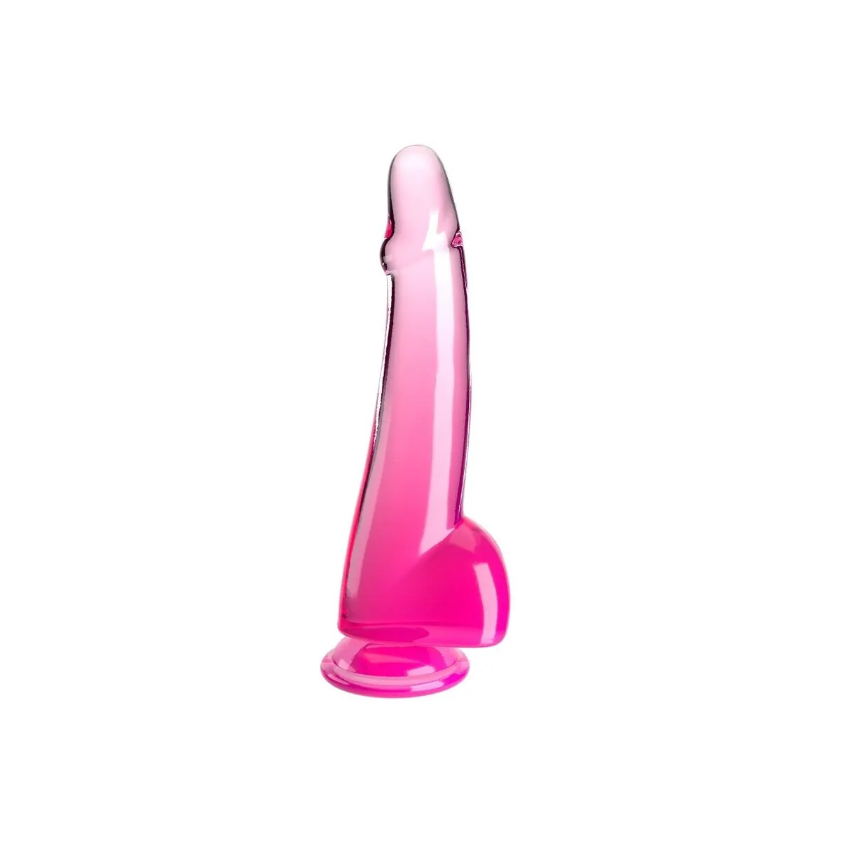 Clear Dildo mit Hoden 19 cm Rosa von King Cock | Fesselliebe.de