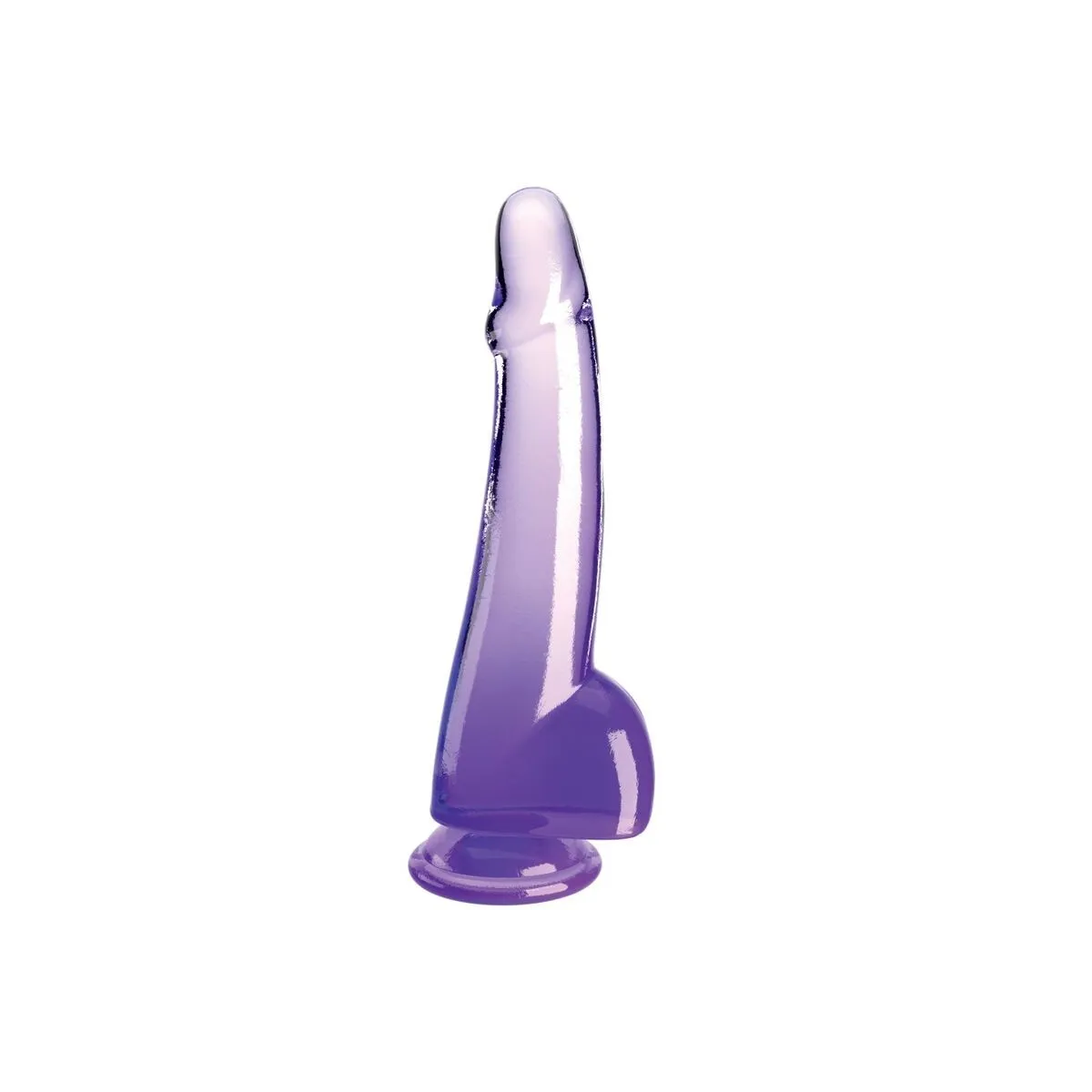 Clear Dildo mit Hoden 19 cm Lila von King Cock | Fesselliebe.de