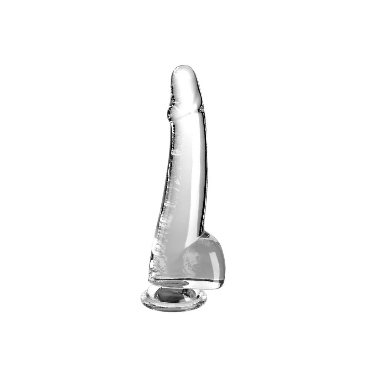 Clear Dildo mit Hoden 19 cm Transparent von King Cock | Fesselliebe.de