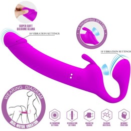 Zanini Strapless Strap-On 10 Vibrationen Lila von Pretty Love | Fesselliebe.de