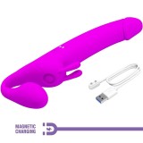 Zanini Strapless Strap-On 10 Vibrationen Lila von Pretty Love | Fesselliebe.de