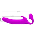 Zanini Strapless Strap-On 10 Vibrationen Lila von Pretty Love