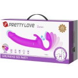 Zanini Strapless Strap-On 10 Vibrationen Lila von Pretty Love | Fesselliebe.de