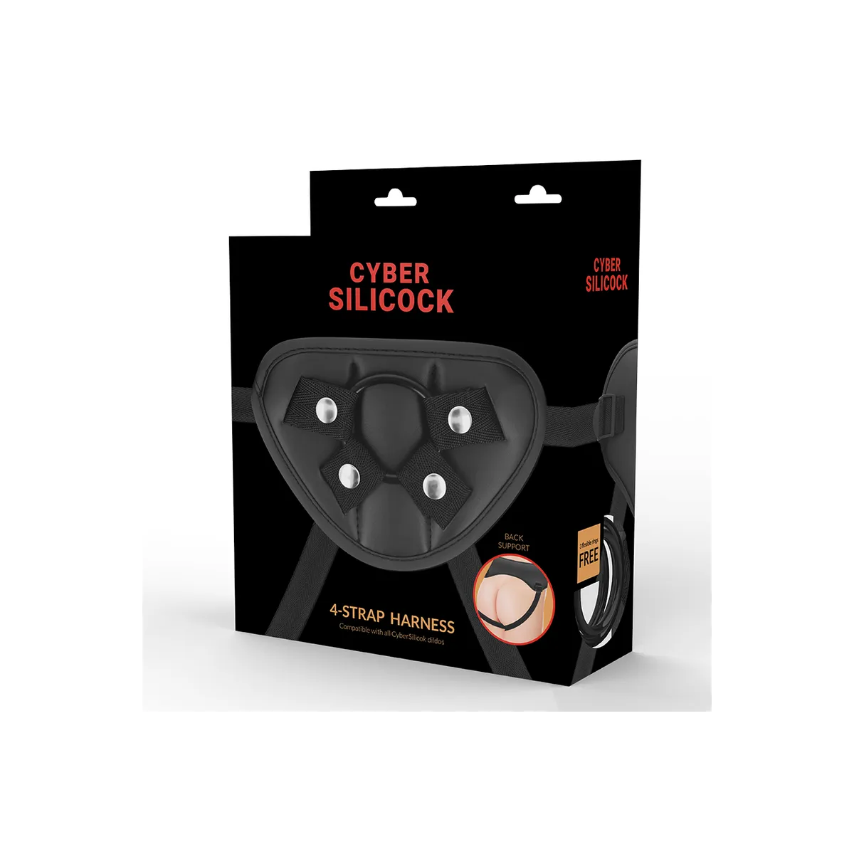 Strap-On-Gurt mit 3 Ringen Gratis von Cyber Silicock | Fesselliebe.de