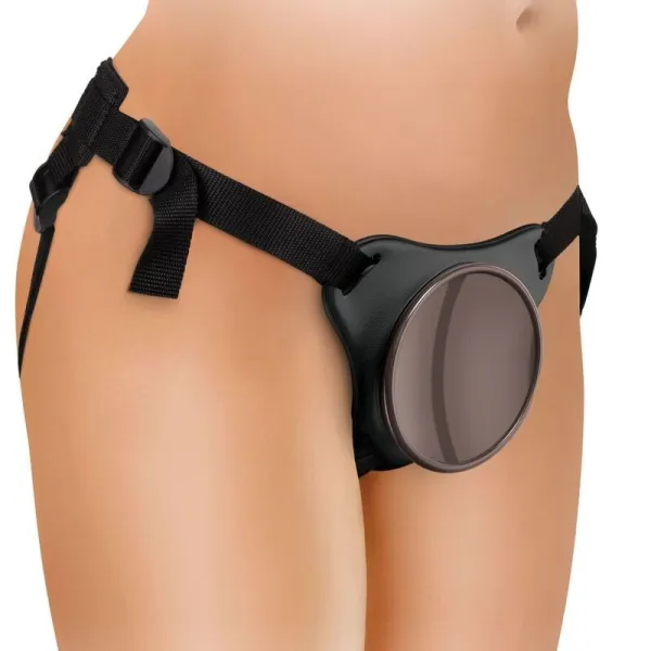 Elite Deluxe Verstellbares Harness-Kit Ring mit Hoden & Dildo 20,3 cm von King Cock | Fesselliebe.de