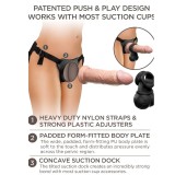 Elite Deluxe Verstellbares Harness-Kit Ring mit Hoden & Dildo 20,3 cm von King Cock | Fesselliebe.de