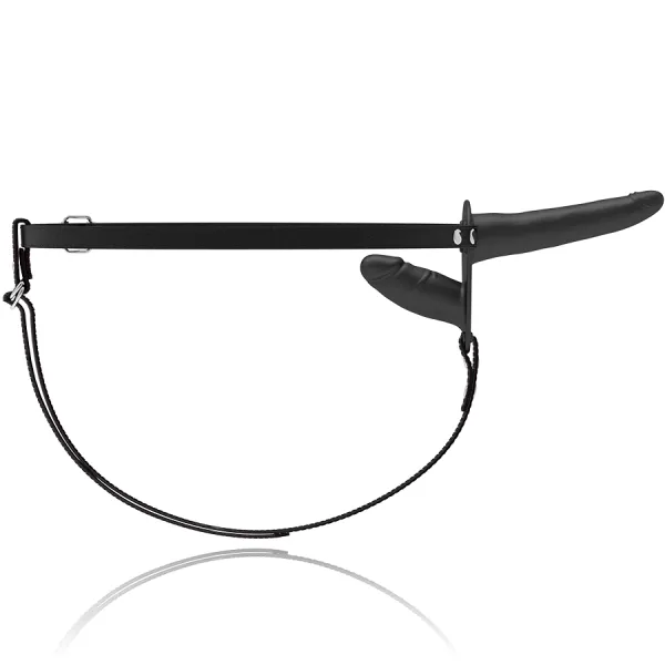 Doppelte Penetration Schwarzer Vibrator von Fetish Submissive Harness | Fesselliebe.de