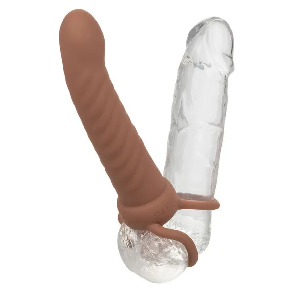 Maxx Ribbed Dual Penetrator 10 Vibrationen Braun von Calexotics | Fesselliebe.de