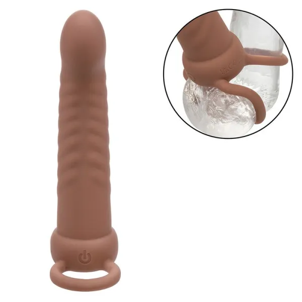 Maxx Ribbed Dual Penetrator 10 Vibrationen Braun von Calexotics | Fesselliebe.de