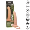 Maxx Ribbed Dual Penetrator 10 Vibrationen Fleisch von Calexotics