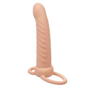 Maxx Ribbed Dual Penetrator 10 Vibrationen Fleisch von Calexotics
