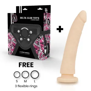 Toys Harness + Dong Flesh Silikon 17 cm -O- 3 cm von Deltaclub