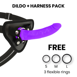 Toys Harness + Dong Lila Silikon 17 cm -O- 3 cm von Deltaclub | Fesselliebe.de