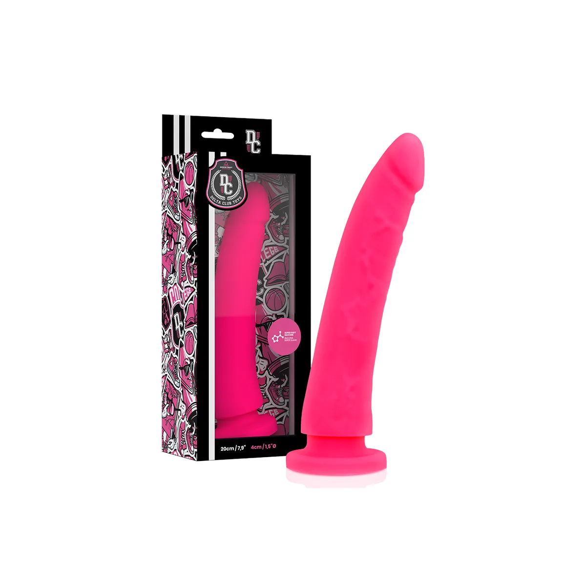 Toys Gurt + Dong Rosa Silikon 20 cm -O- 4 cm von Deltaclub | Fesselliebe.de