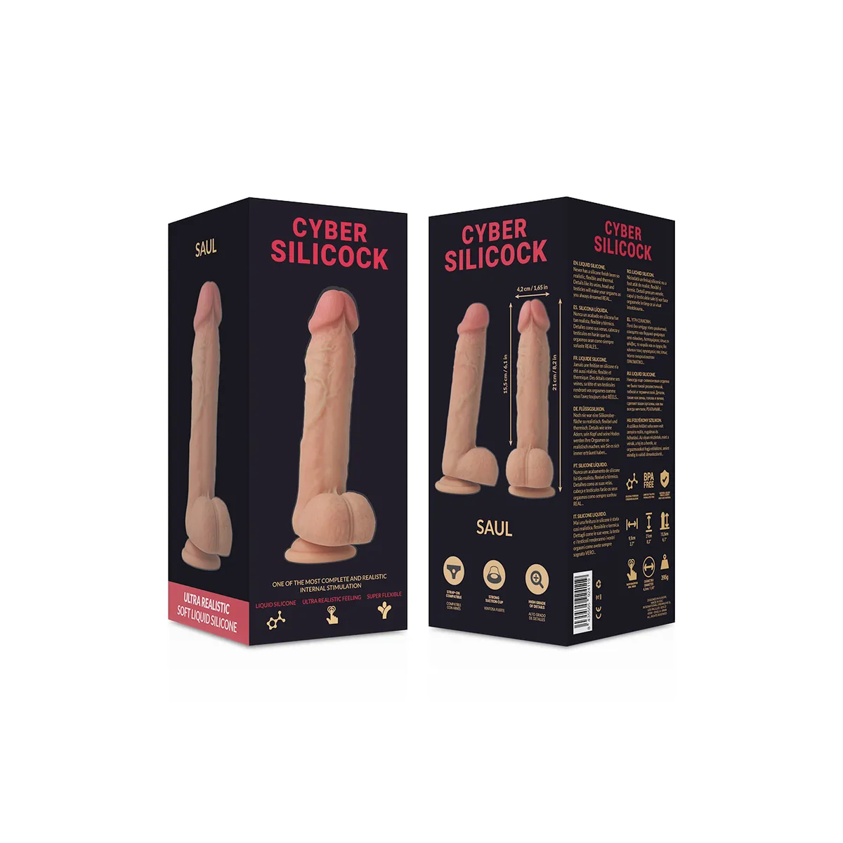 Strap-On Saul Flüssige Silikon mit 3 Ringen Gratis 15,5 cm -O- 4,2 cm von Cyber Silicock | Fesselliebe.de