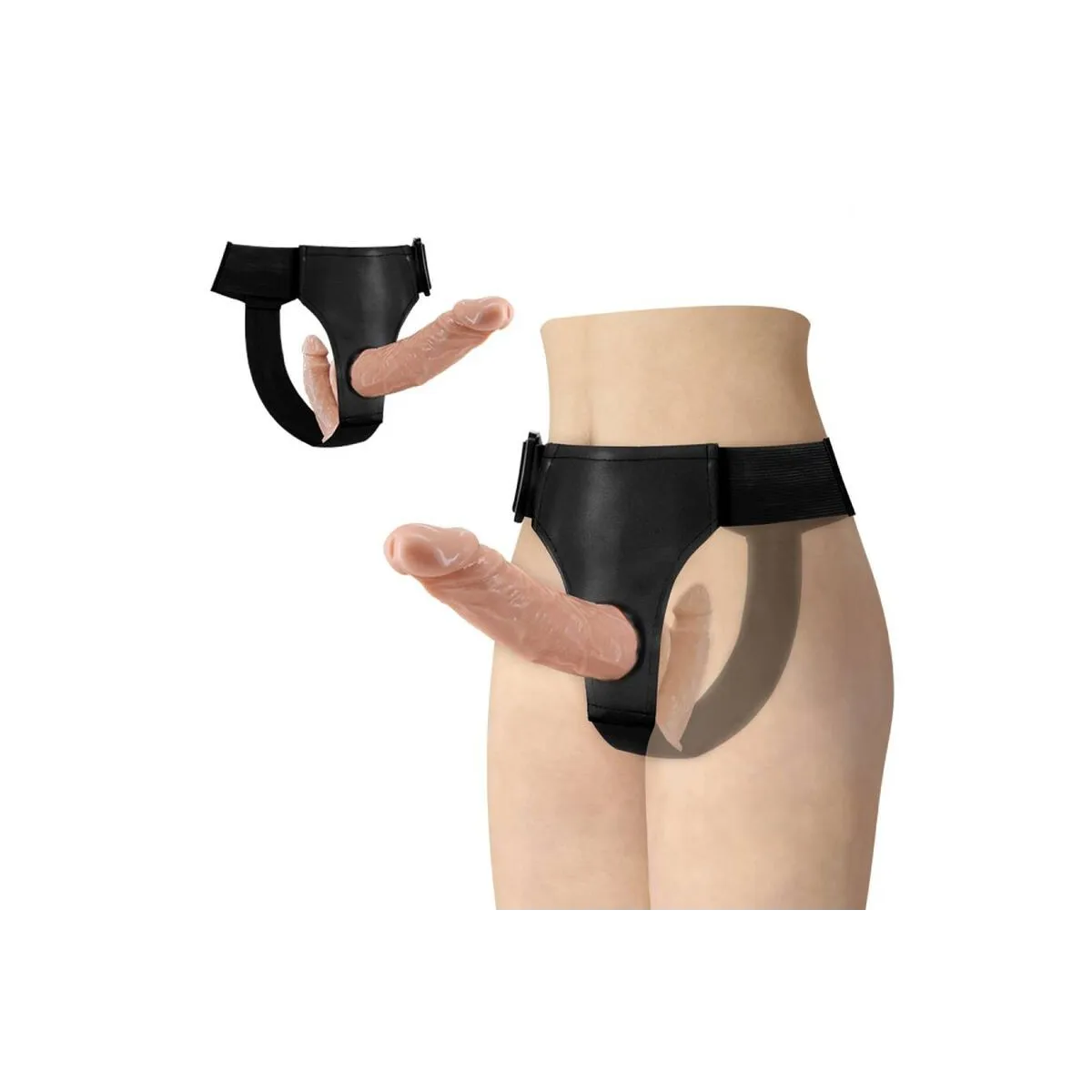 Ultra Leidenschaftlicher Doppelter Dildo mit Harness von Baile Harness Collection | Fesselliebe.de