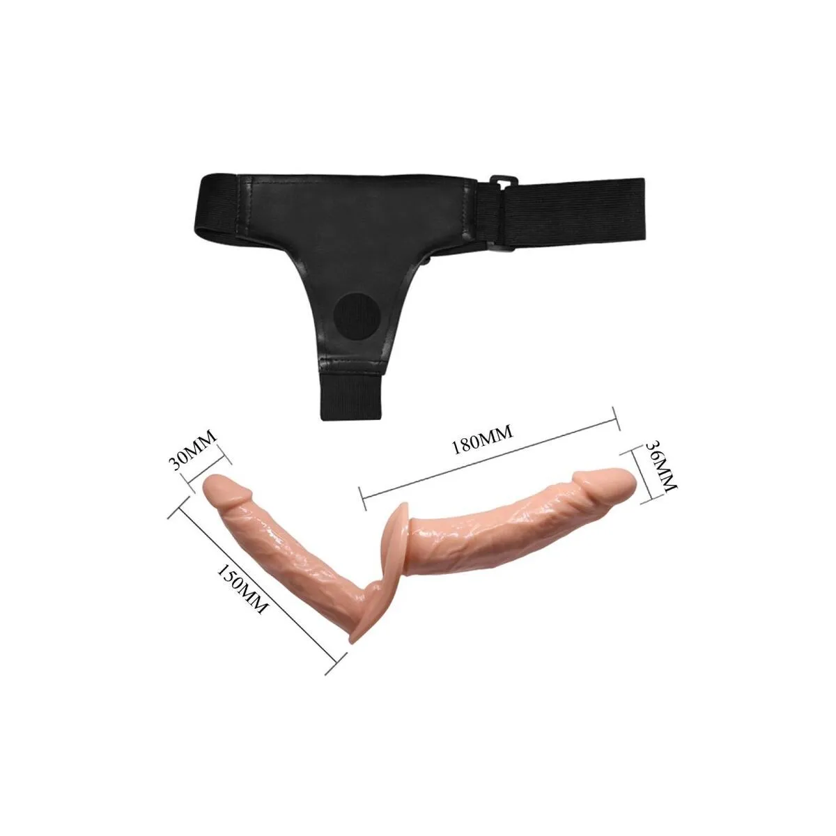 Ultra Leidenschaftlicher Doppelter Dildo mit Harness von Baile Harness Collection | Fesselliebe.de