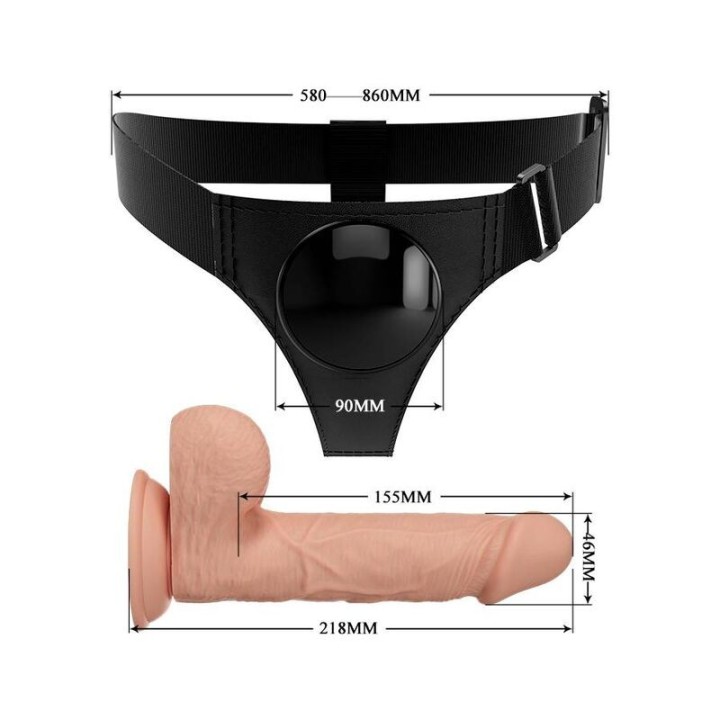 Harness-Hose Universal-Harness mit Dildo Jerry 21,8 cm Natur von Pretty Love | Fesselliebe.de