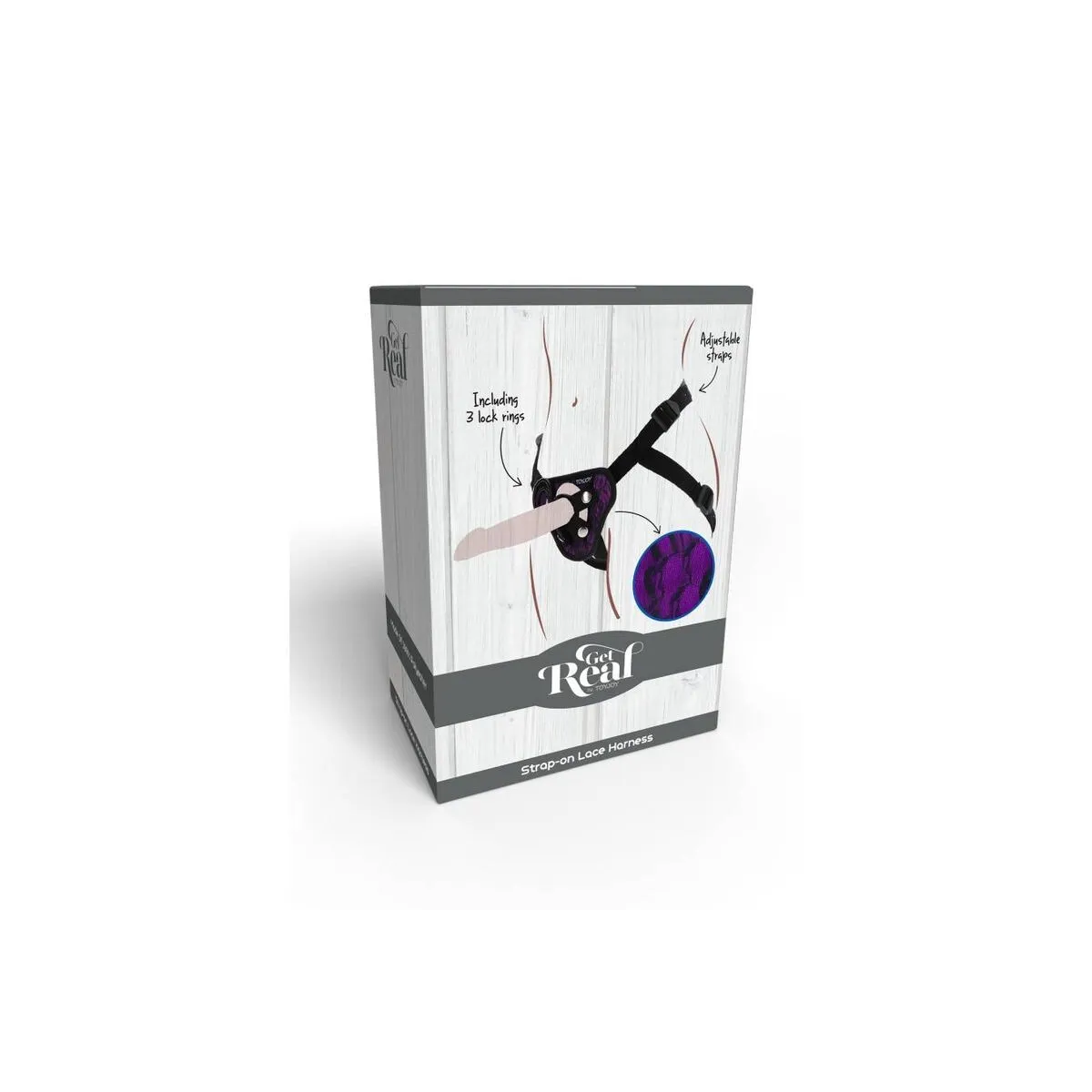 Strap-On-Spitzengeschirr Lila von Get Real | Fesselliebe.de