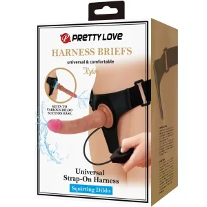 Kyton Universal Harness Slip mit Squirting Dildo 19 cm Mulato von Pretty Love