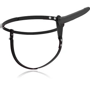 Schwarzer Silikonvibrator 15 cm von Fetish Submissive Harness