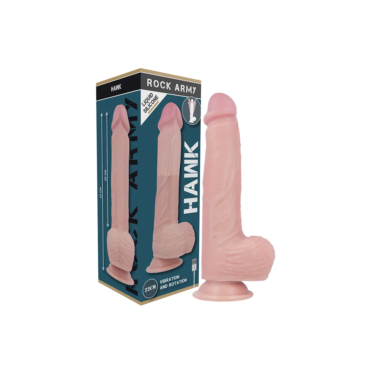 Gurt + Hawk-Rotator und Vibrator 22 cm -O- 4,6 cm von Rock Army | Fesselliebe.de