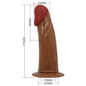 Starks Harness Slip Multi-Speed Vibration Dildo 17,5 cm Hellbraun von Pretty Love