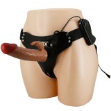 Marion Harness Universal Slip mit Vibrationsdildo 19 cm Braun von Pretty Love | Fesselliebe.de