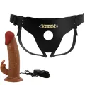 Marion Harness Universal Slip mit Vibrationsdildo 19 cm Braun von Pretty Love