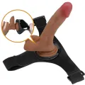 Universal Harness Slip mit Vibrierendem und Squirting-Dildo 15,5 cm Mulato von Pretty Love