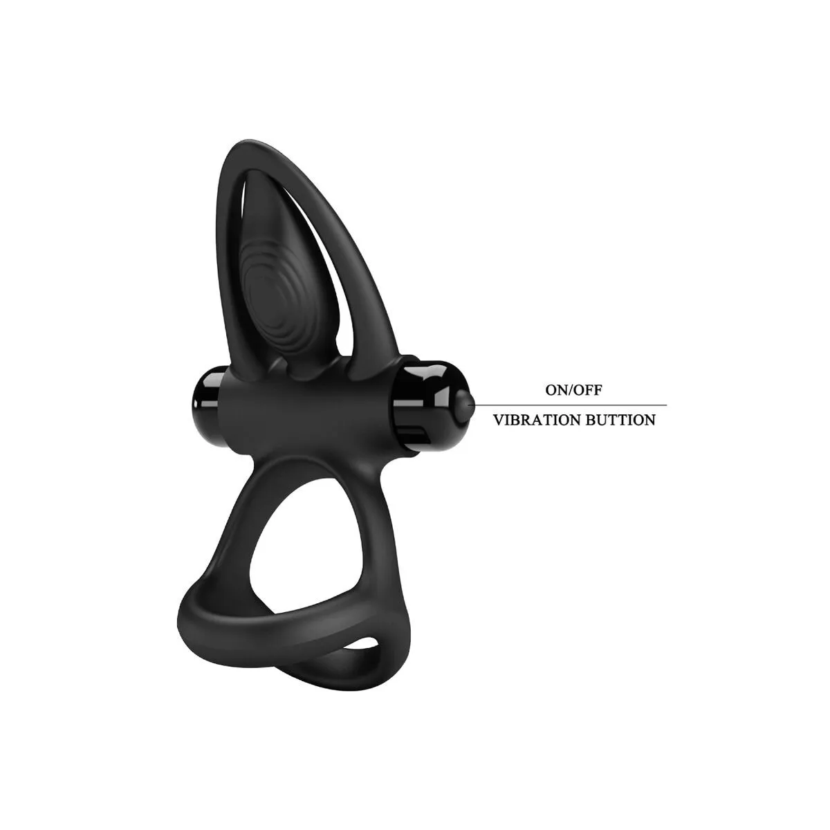 Vibrationsring 10 Vibrationen Schwarzes Silikon von Pretty Love Male | Fesselliebe.de