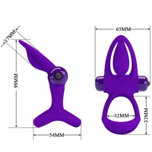 Vibratorring 10 Vibrationen Lila Silikon von Pretty Love Male