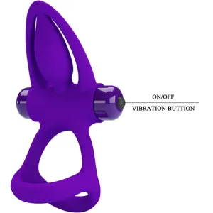 Vibratorring 10 Vibrationen Lila Silikon von Pretty Love Male