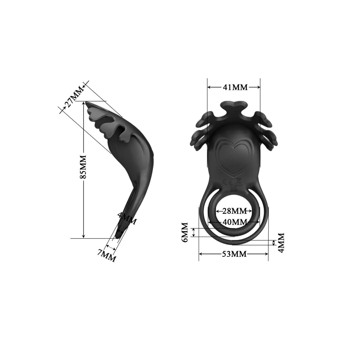 Ruben Vibratorring 7 Vibrationen Schwarzes Silikon von Pretty Love Male | Fesselliebe.de